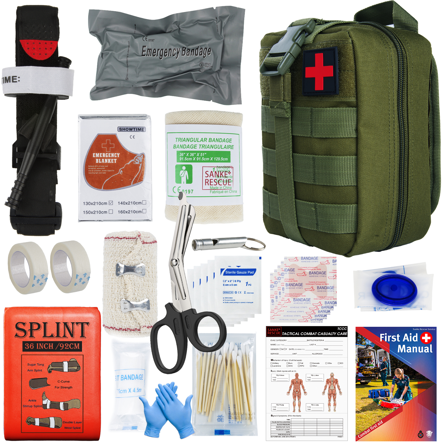 First Aid Bag Kit - Sanke Rescue EDC Pouch First Aid