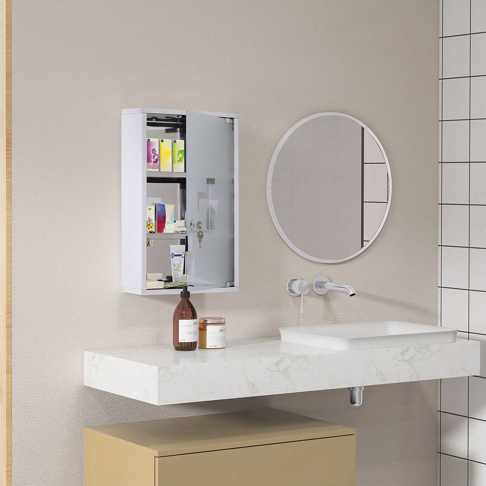 Wall Medicine Cabinet With Loc - Medicine Cabinet Lock avaliação e preço