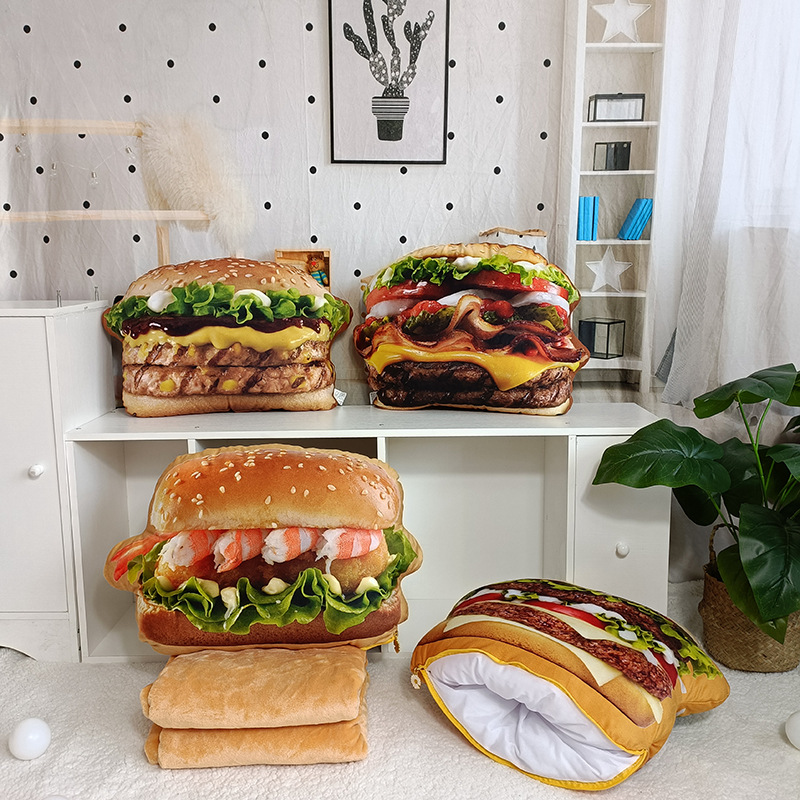 Lifelike Plush Hamburger Pillo - Fire Blanket Kitchen avaliação e preço