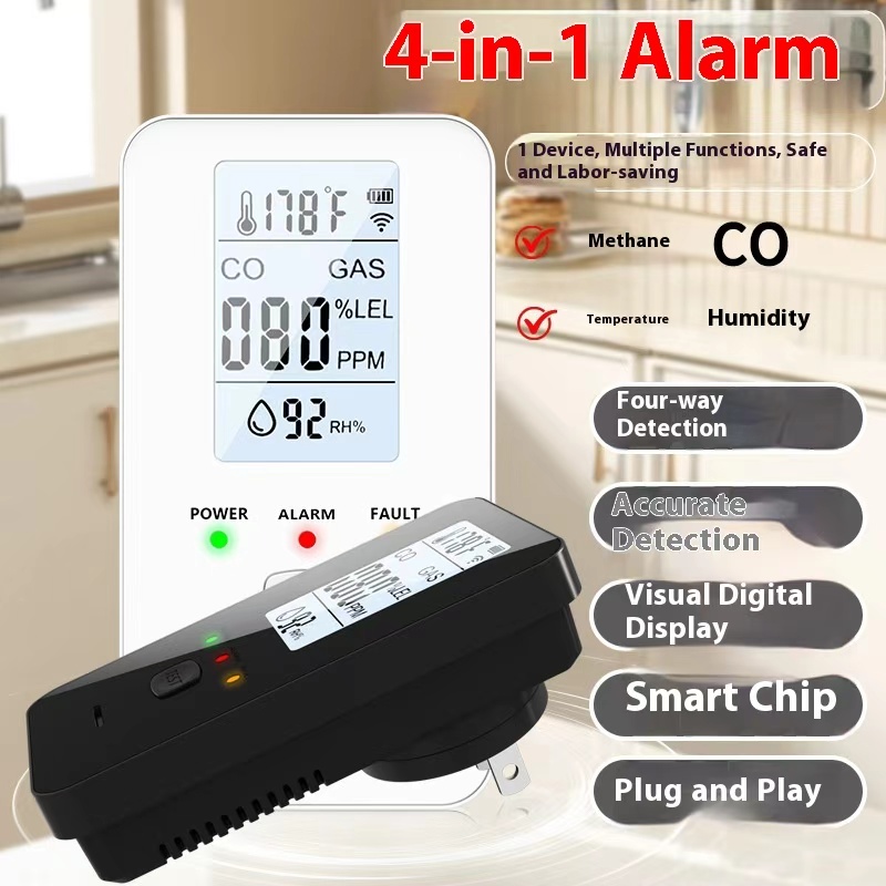 4 In 1 Gas Detector Carbon Mon - Co Detector Plug avaliação e preço
