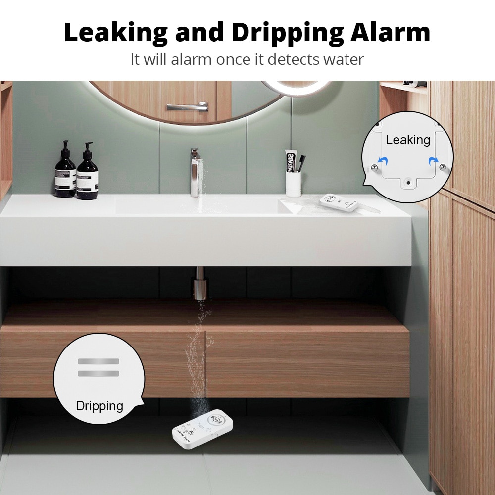 KERUI Wireless Water Sensor 90 - Water Alarm Sensor avaliação e preço