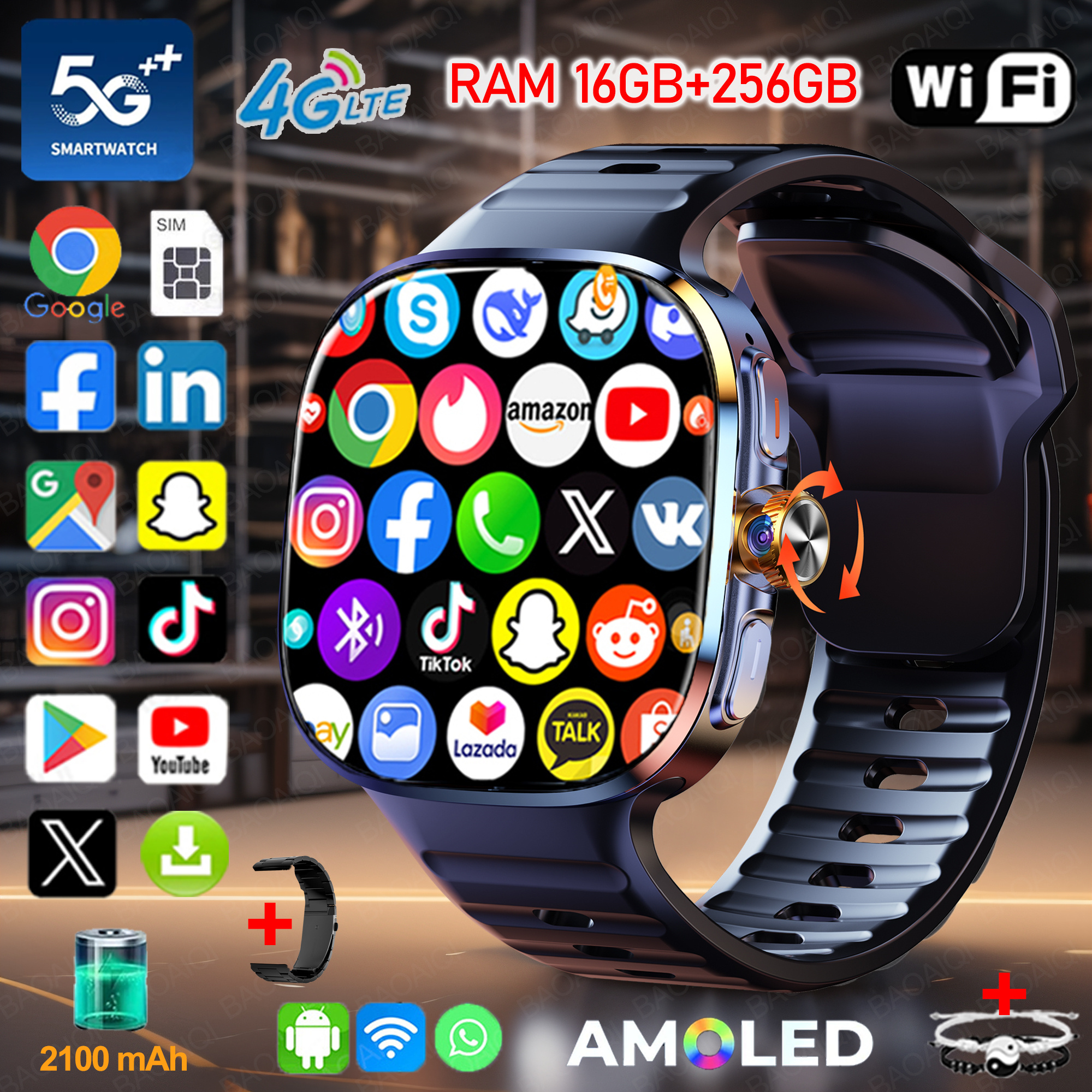 New Large Screen Smartwatch 4G - Window Lock Bar avaliação e preço