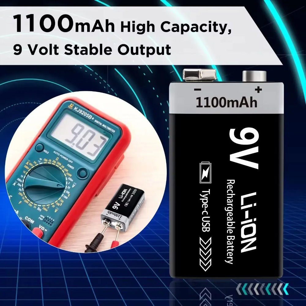 1100mAh 9V Rechargeable Lithiu - Co Detector Plug avaliação e preço