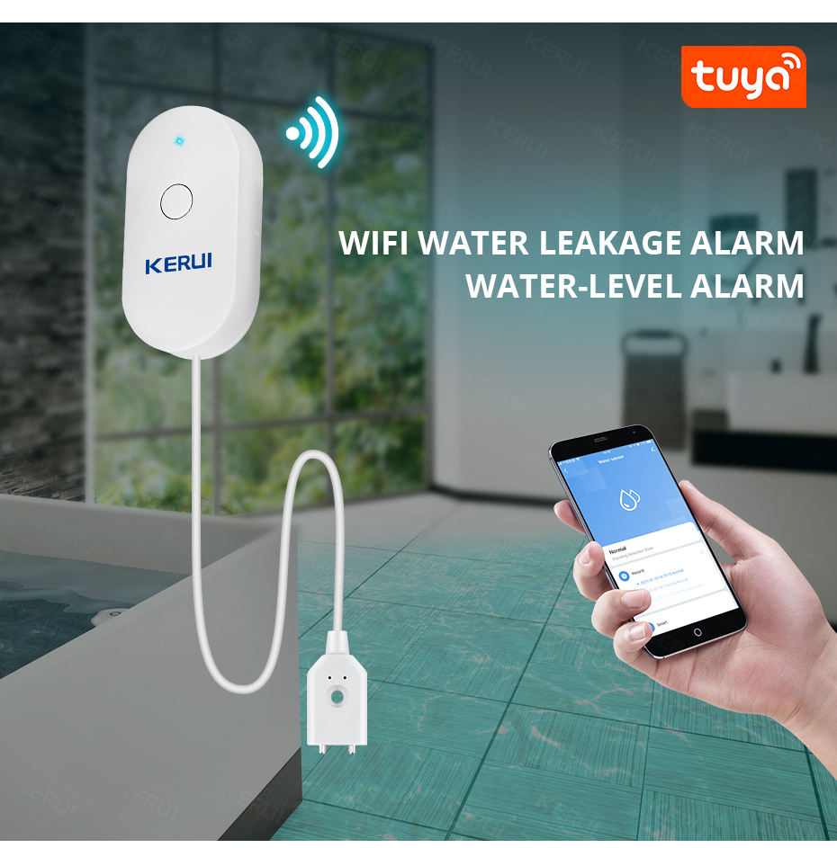 KERUI Smart  WiFi Water Sensor - Water Alarm Sensor avaliação e preço