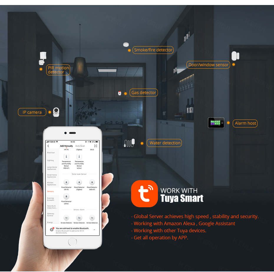KERUI Smart  WiFi Water Sensor - Water Alarm Sensor avaliação e preço