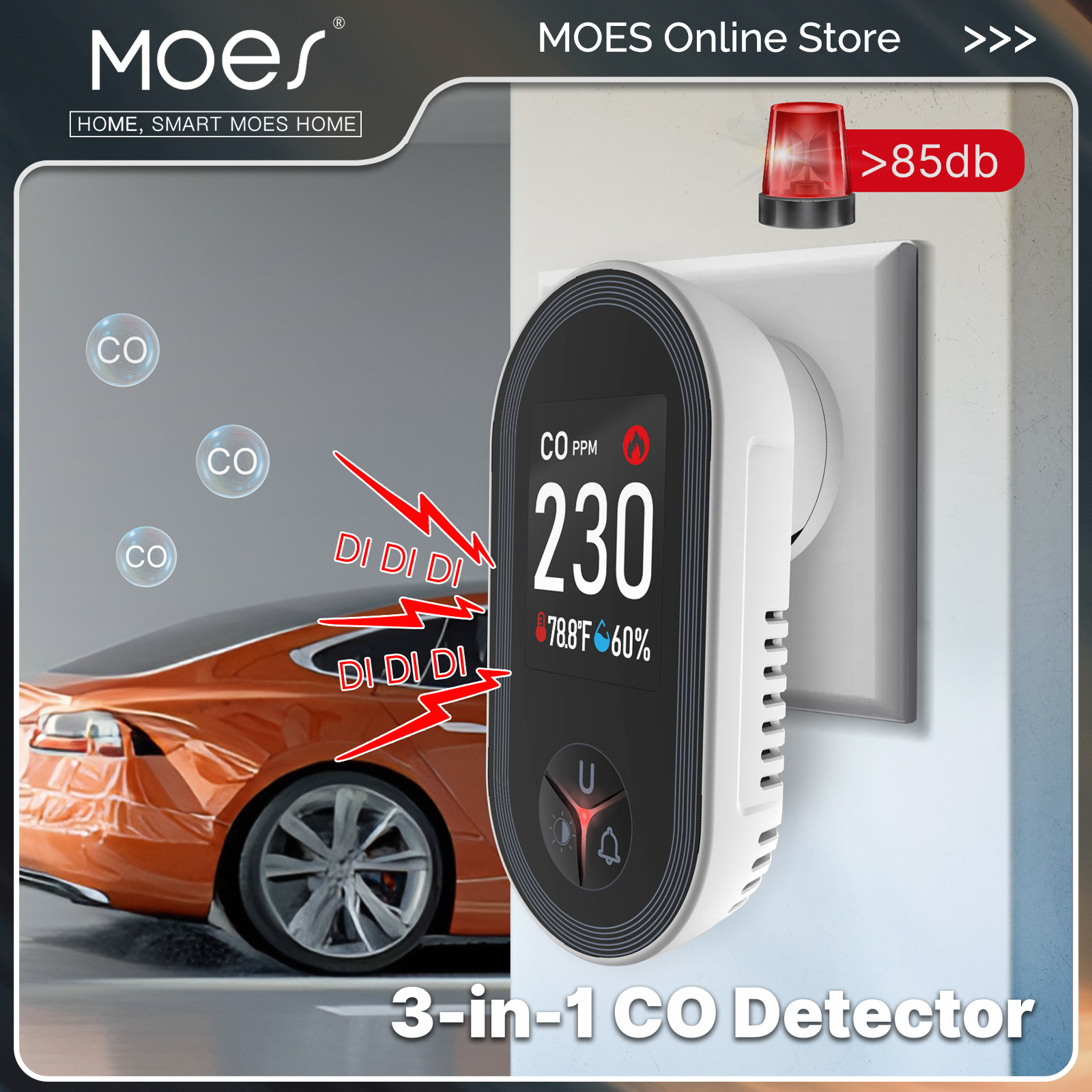 MOES 3in1 Carbon Monoxide Dete - Co Detector Plug avaliação e preço