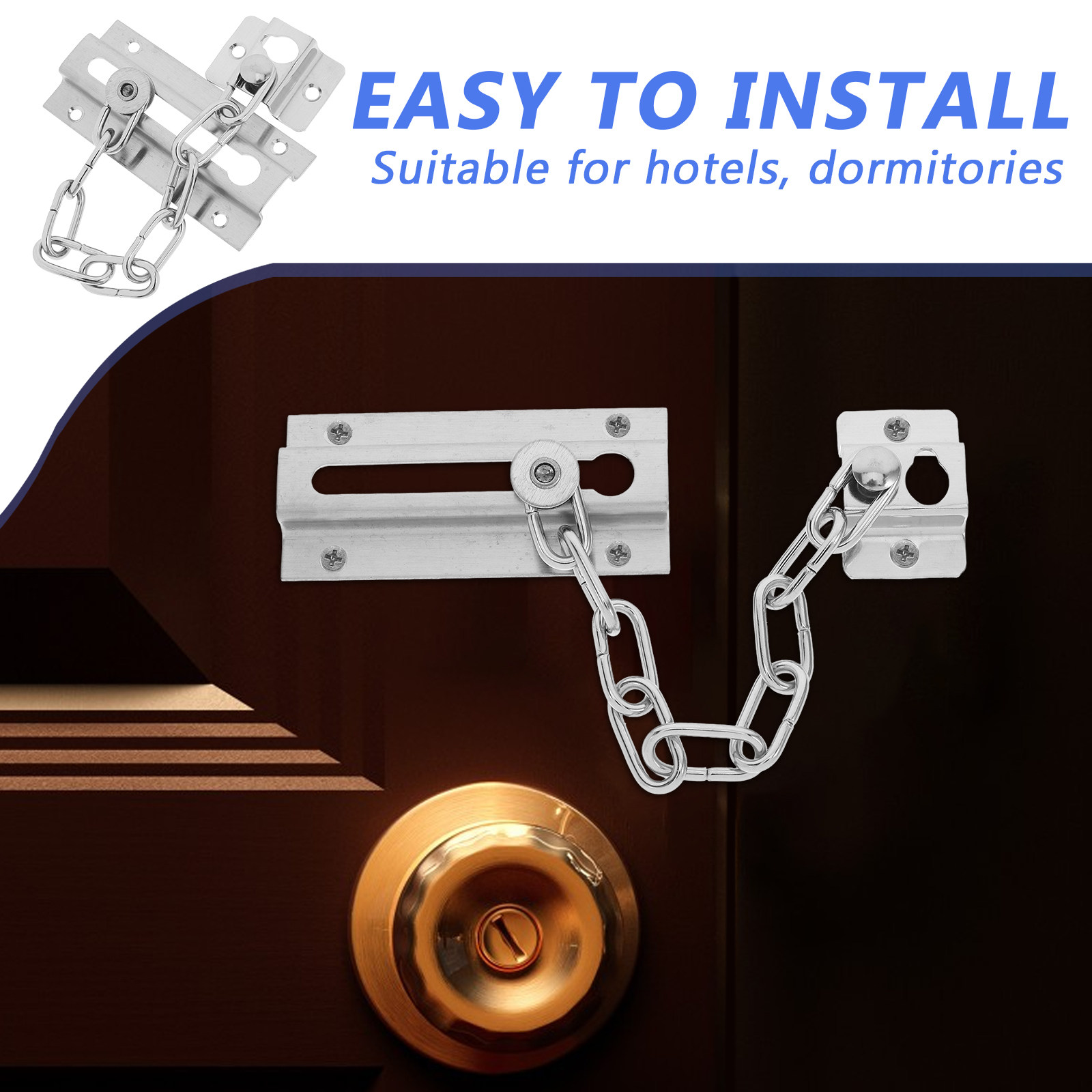 Stainless Steel Door Chain Loc - Security Chain Door avaliação e preço