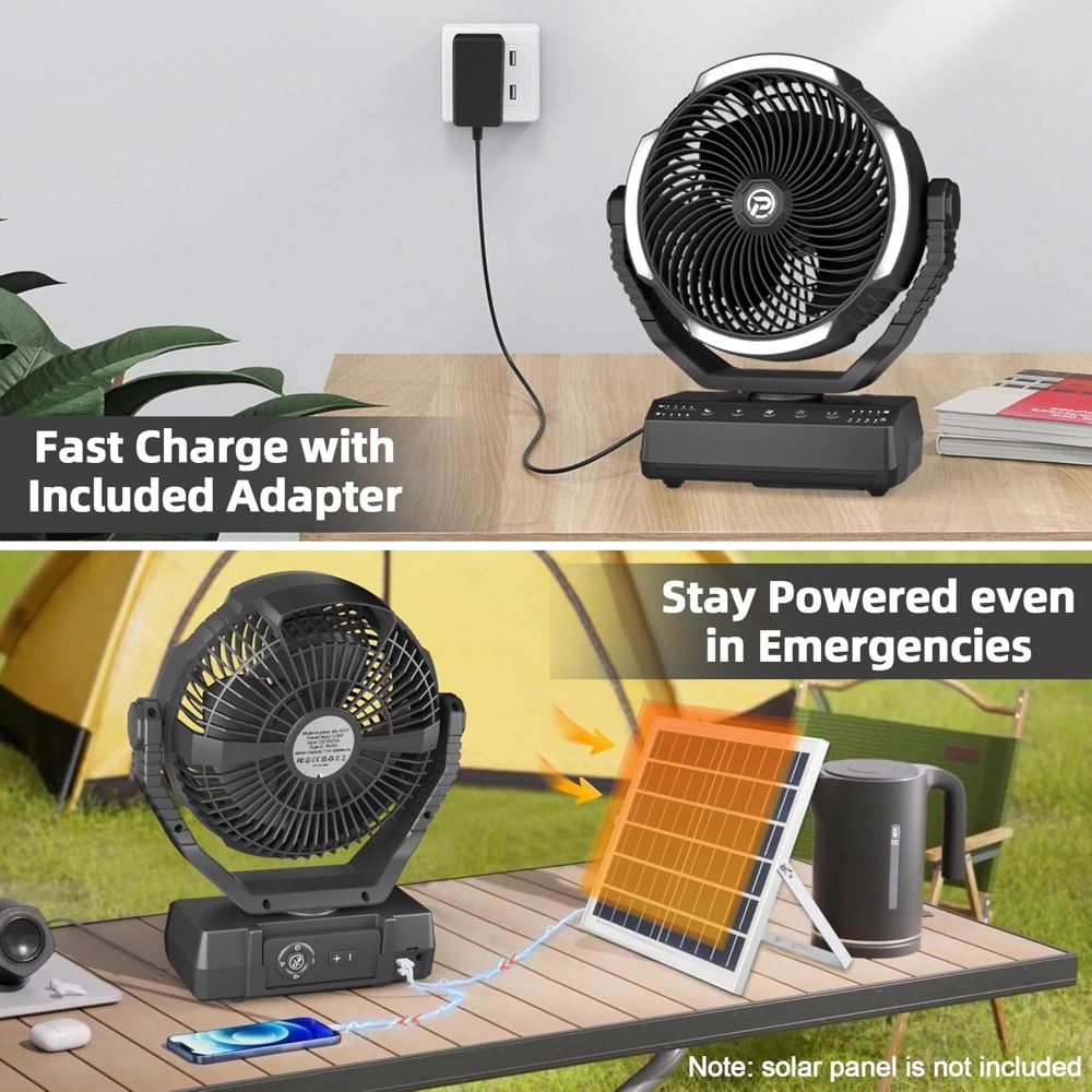 20000mAh Camping Fan with Ligh - Power Outage Light avaliação e preço