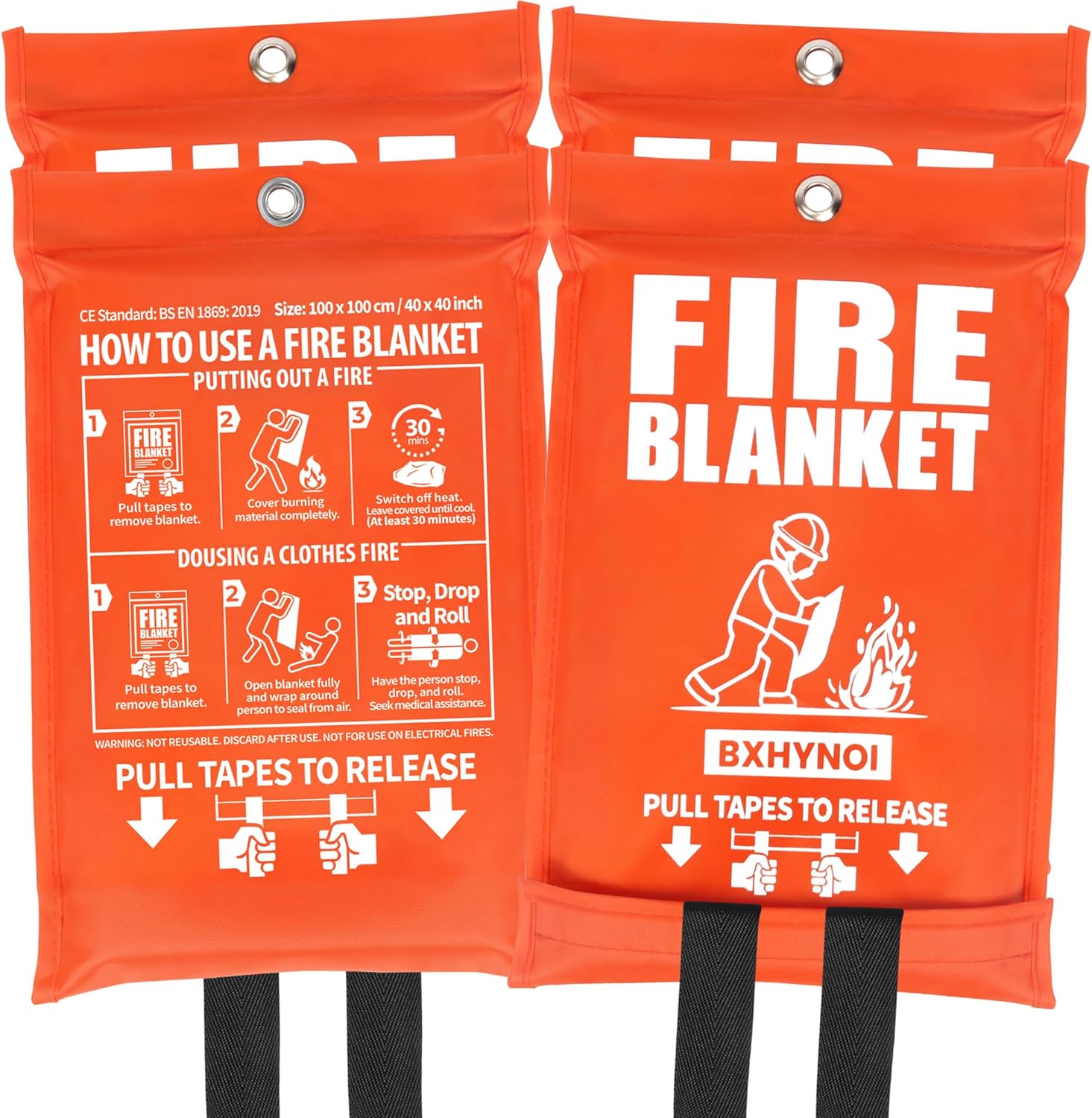 4-Pack Fire Blanket Set - 40x4 - Fire Blanket Kitchen avaliação e preço