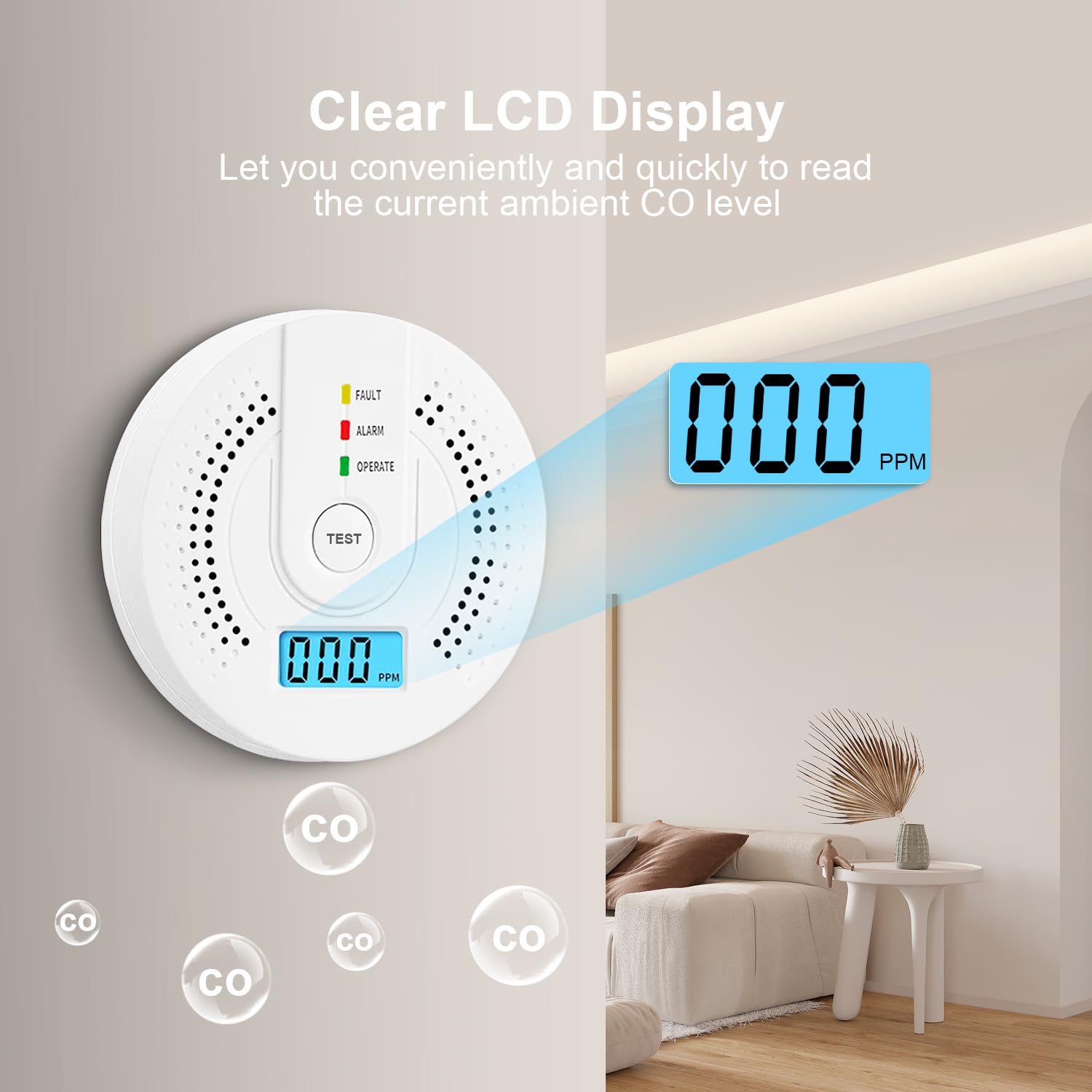 Carbon Monoxide Detector CO Ga - Smoke Detector Interconnected avaliação e preço