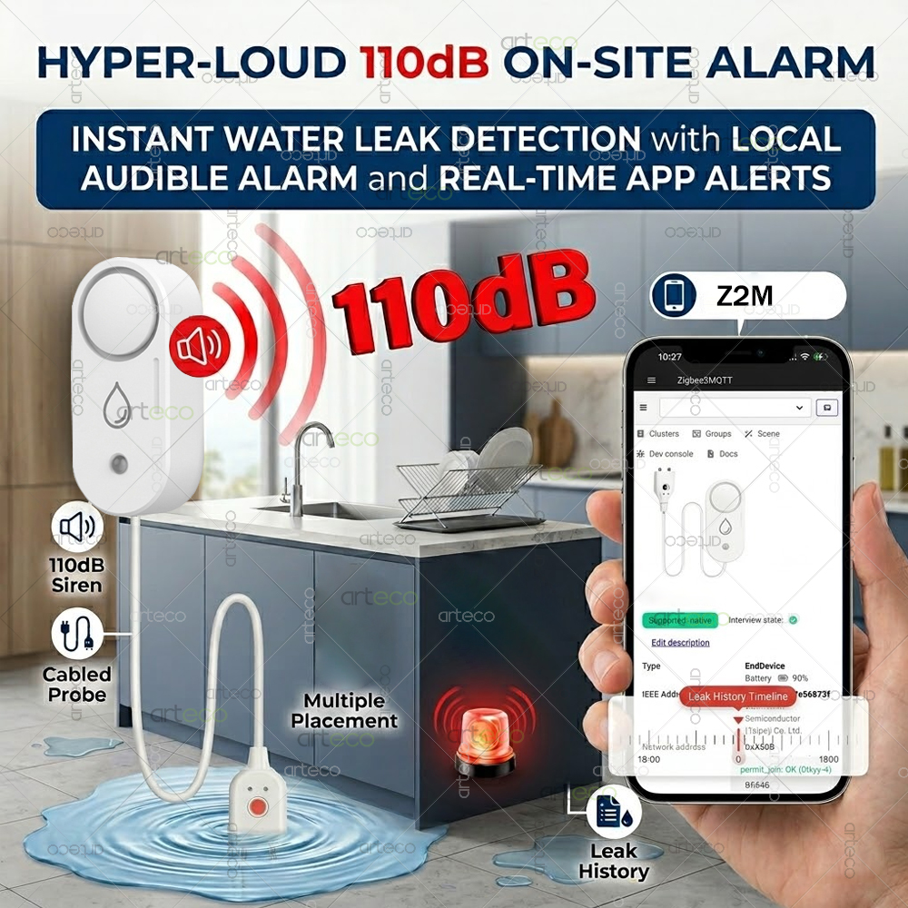 Zigbee Water Leak Detector Sma - Water Alarm Sensor avaliação e preço