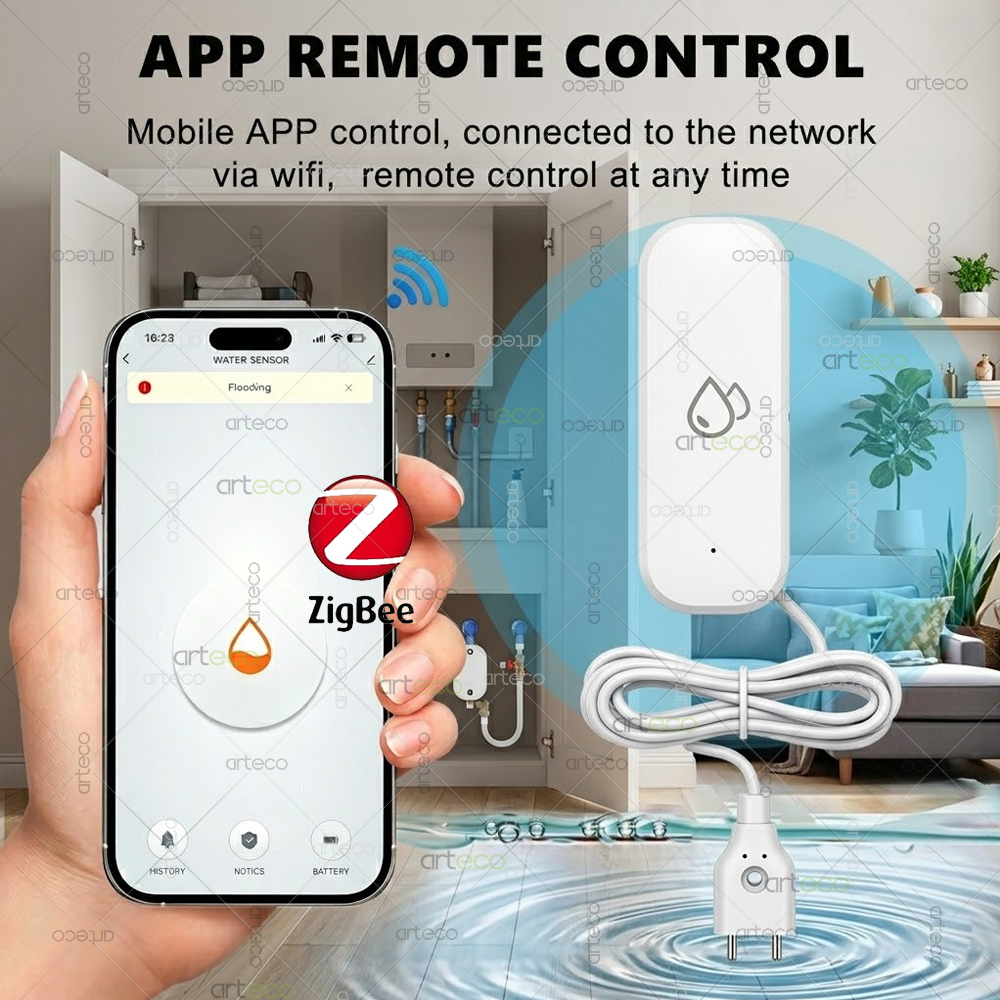 Zigbee Water Leak Detector Sma - Water Alarm Sensor avaliação e preço