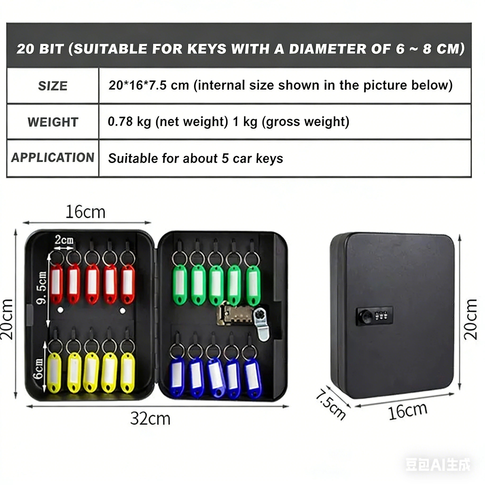 Combination Key Cabinet 20 Key - Lockbox Key Secure avaliação e preço