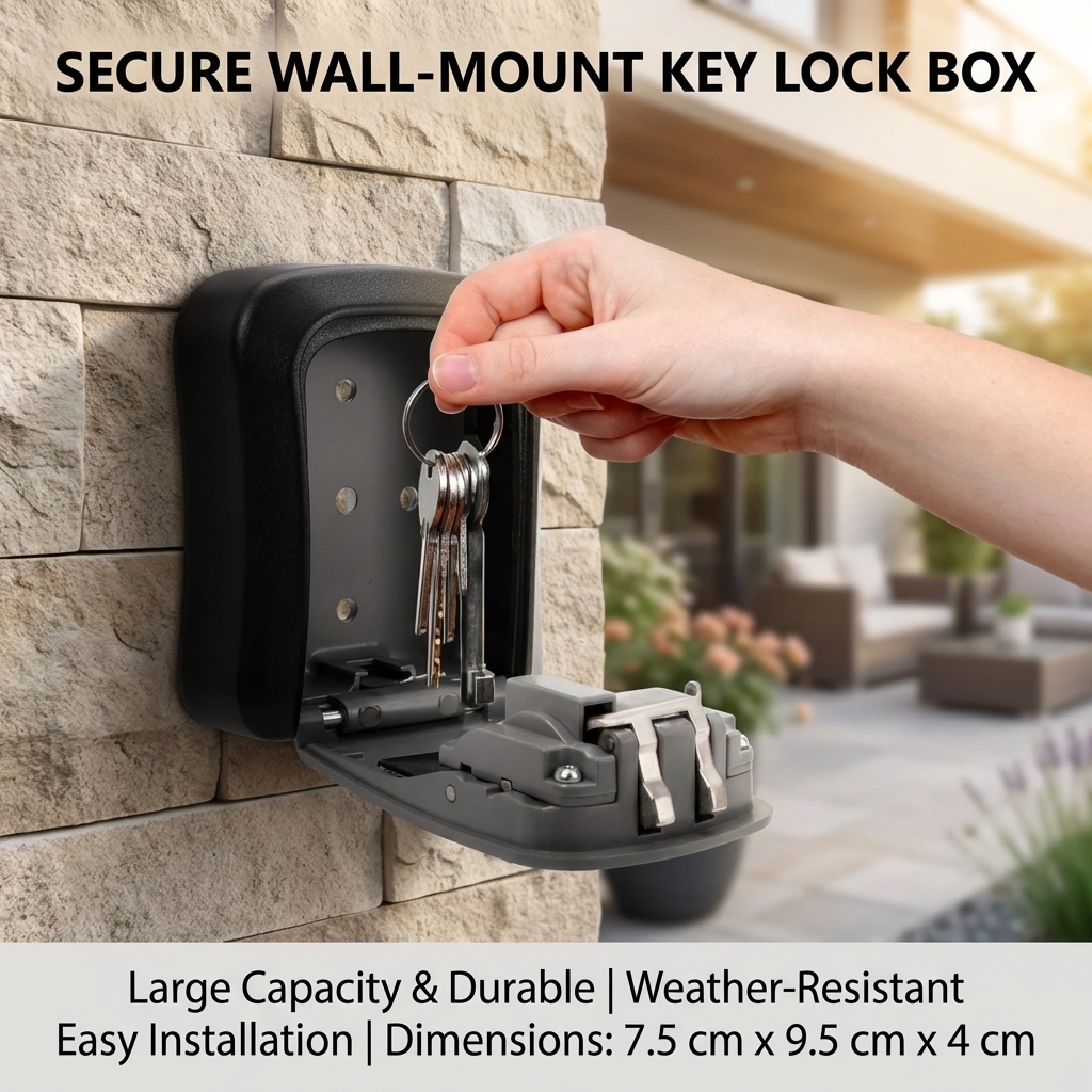 Wall Mount Key Lock Box with 4 - Lockbox Key Secure avaliação e preço