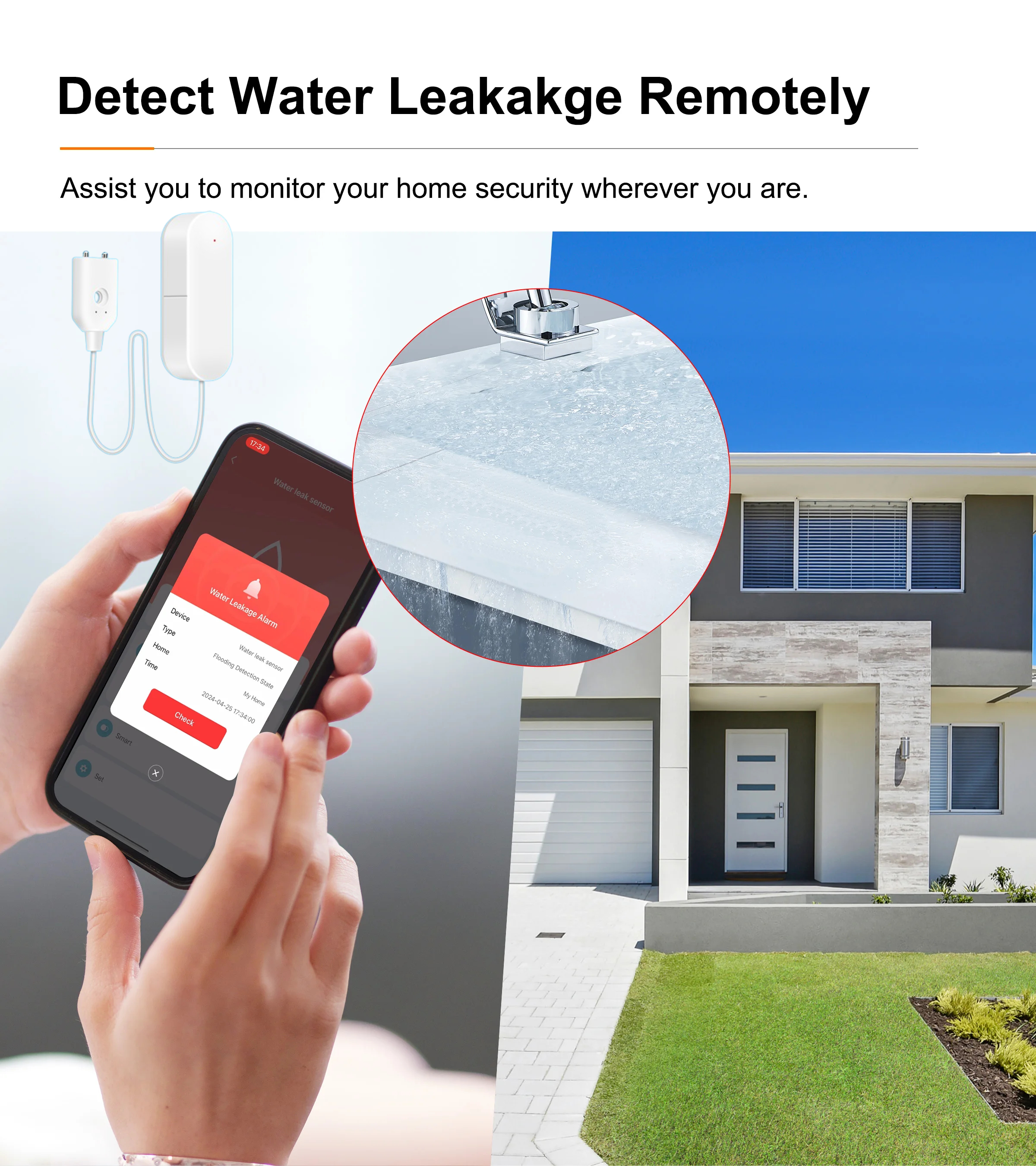 ZigBee 3.0 Water Leakage Senso - Water Alarm Sensor avaliação e preço