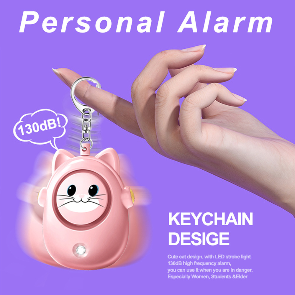 H8 2024 New Cute Cat Personal  - Personal Alarm Keychain avaliação e preço
