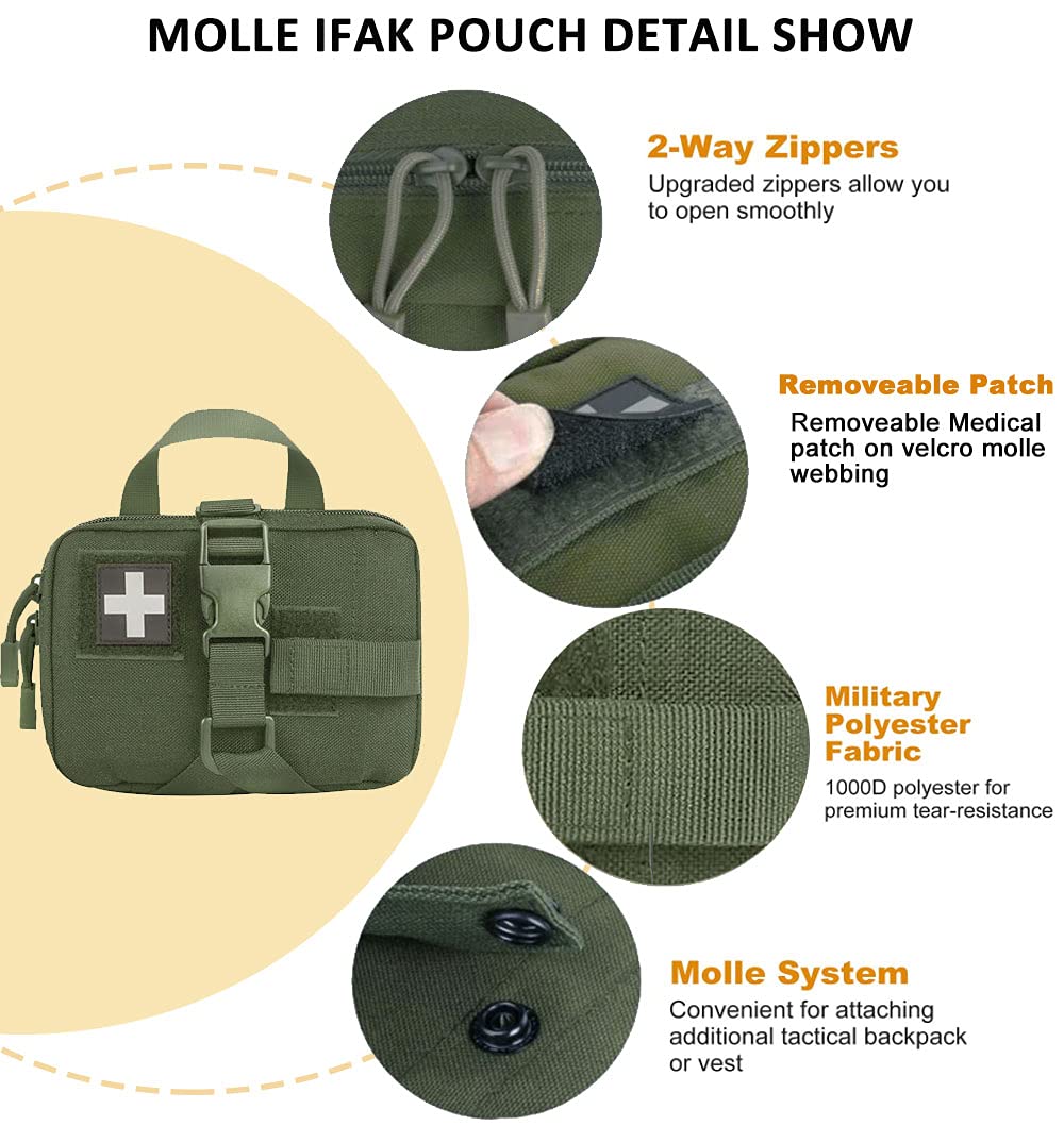 New Molle Rip Away Ifak Pouch  - First Aid Bag Kit avaliação e preço
