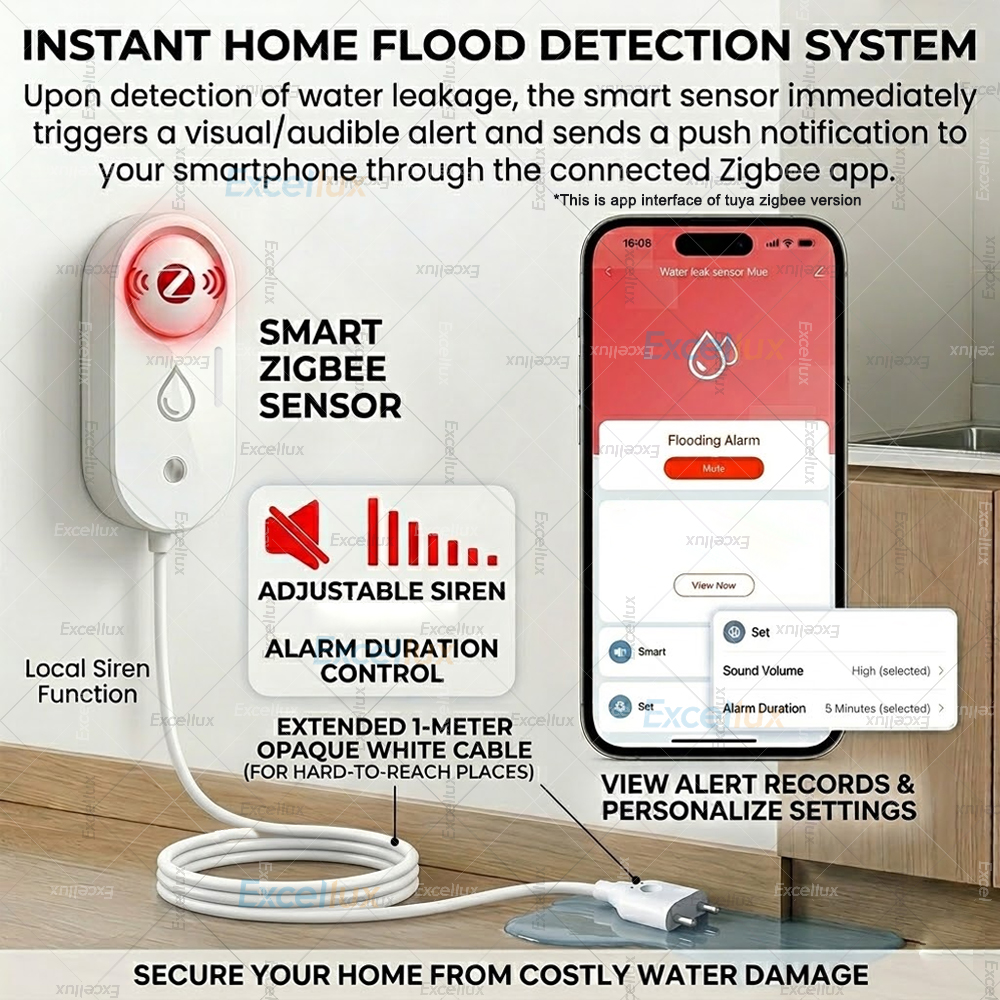 Smart Water Leak Sensor ZigBee - Water Alarm Sensor avaliação e preço