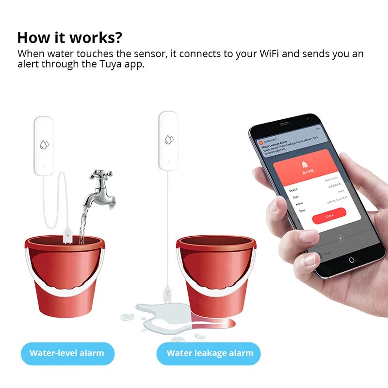 Smart Home Zigbee Water Leak D - Water Alarm Sensor avaliação e preço