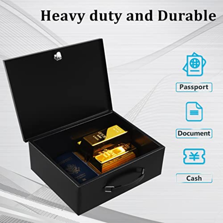 Portable Metal Safe Box with K - Fire Safe Document avaliação e preço